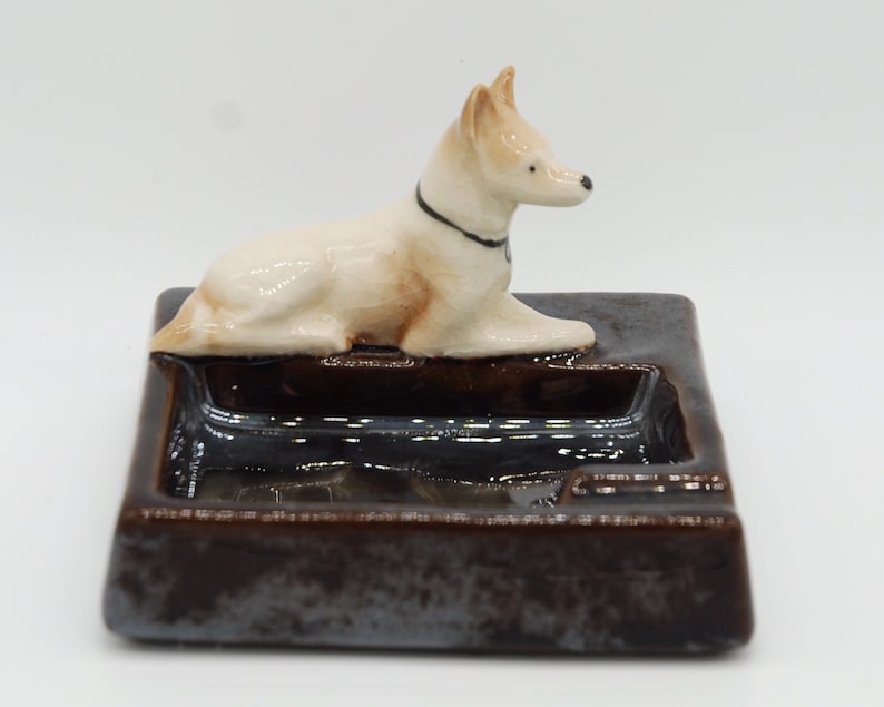 Vintage Porcelain Dog Ashtray