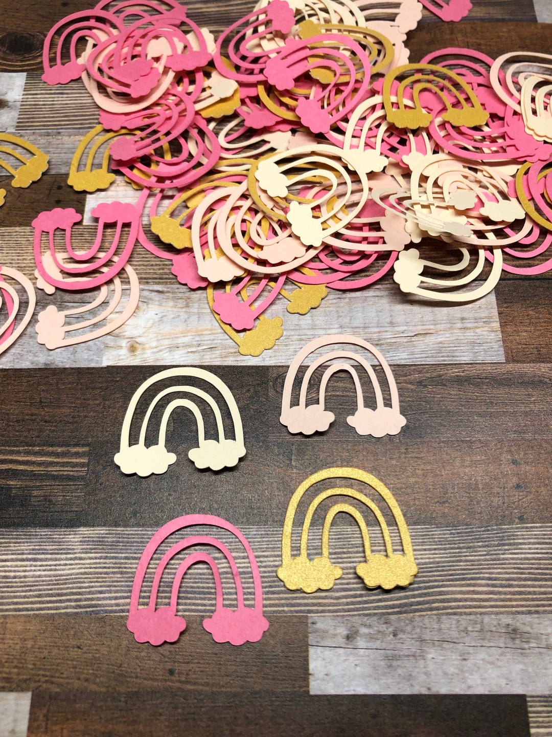 Rainbow Die Cut Confetti 200 Pieces Rainbow Theme Party Décor Birthday ...