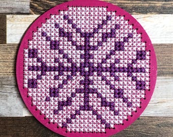 DIY Cross Stitch Kit - Snowflake #2 ~ Christmas Tree Ornament ~ Unique gifts ~ DIY Kit