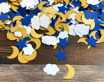 Mini Star/Moon Die Cut Confetti ~ 750 pieces ~ Party Décor ~ Craft Supplies ~ Card Confetti ~ Unique Party Décor ~ Ready to Ship!