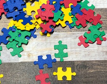 Mini Puzzle Die Cut Confetti ~ 400 pieces ~ Party Decor ~ Craft Supplies ~ Card Confetti ~ Unique Party Decor ~ Ready to Ship!