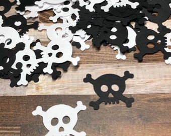 Skull Die Cut Confetti ~ 200 Pieces ~ Pirate Theme Party Decor ~ Birthday ~ Special Occasion ~ Greeting Card Confetti ~ Ready to Ship!