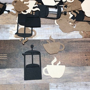 Confettis découpés pour amateurs de café ~ Décoration de fête sur le thème du café ~ Anniversaire ~ Rendez-vous amoureux ~ Amateur de café ~ Prêt à être expédié !