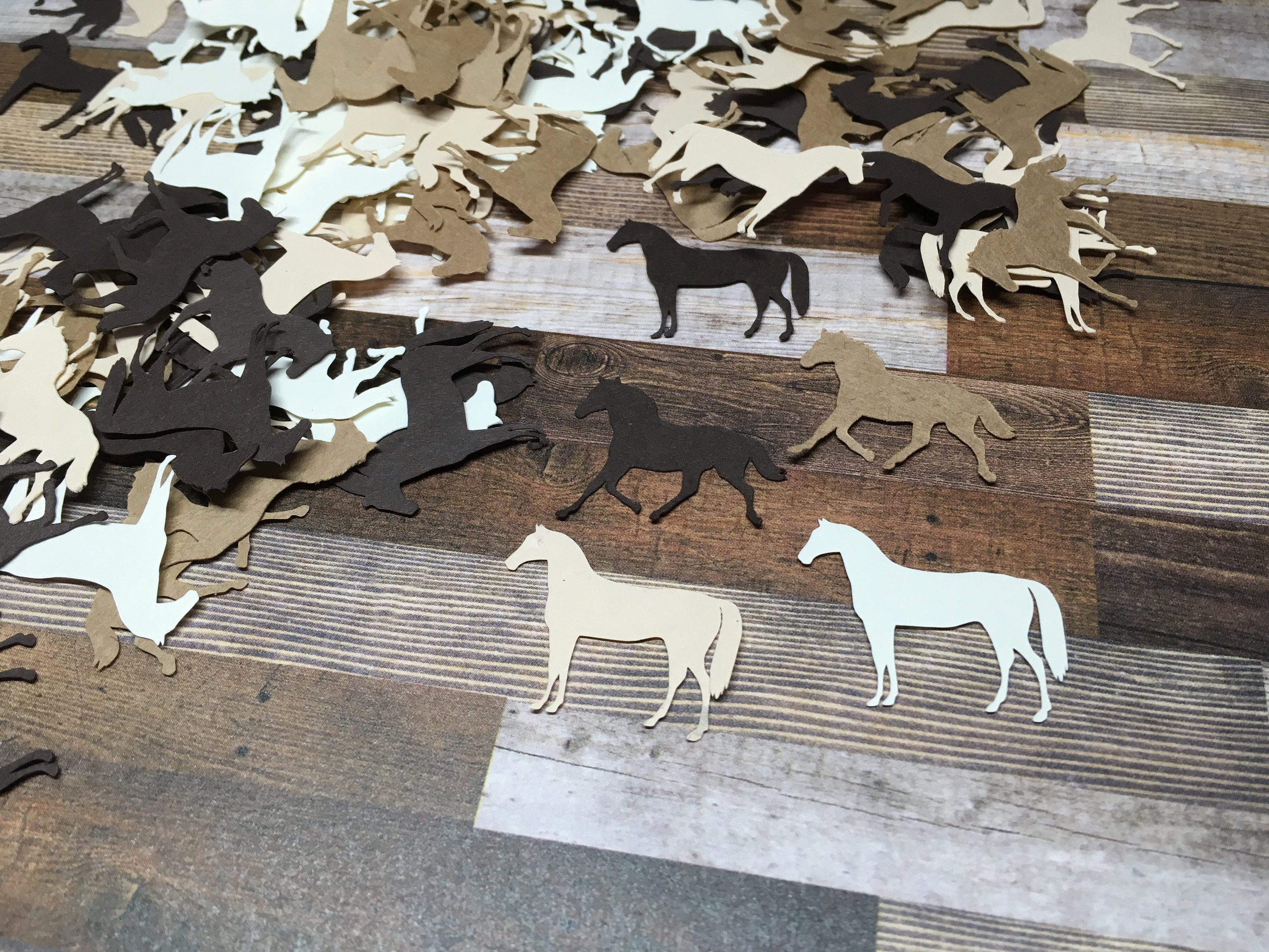 Horse Die Cut Confetti 200 pieces Horse Theme Party Decor Birthday Western Party Baby Shower Rodeo Ready to Ship