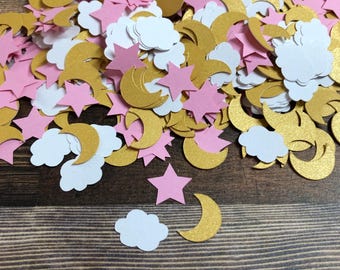 Mini Star/Moon Die Cut Confetti ~ 750 pieces ~ Party Décor ~ Craft Supplies ~ Card Confetti ~ Unique Party Décor ~ Ready to Ship!