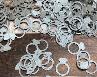 Mini Diamond Ring Die Cut Confetti ~ 450 pieces ~ Party Décor ~ Craft Supplies ~ Card Confetti ~ Unique Party Décor ~ Ready to Ship!