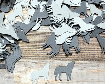 Mini Wolf Die Cut Confetti ~ 400 pieces ~ Party Decor ~ Craft Supplies ~ Card Confetti ~ Birthday ~ Baby Shower ~ Unique Party Decor
