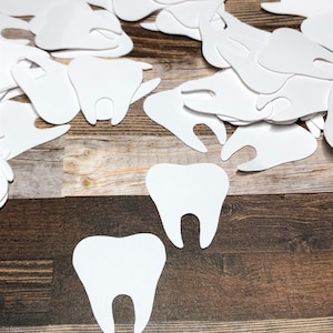 Confettis de dent découpés ~ Décoration de fête à thème Première dent ~ École de médecine dentaire ~ Dentiste ~ Première dent ~ Prêt à expédier !