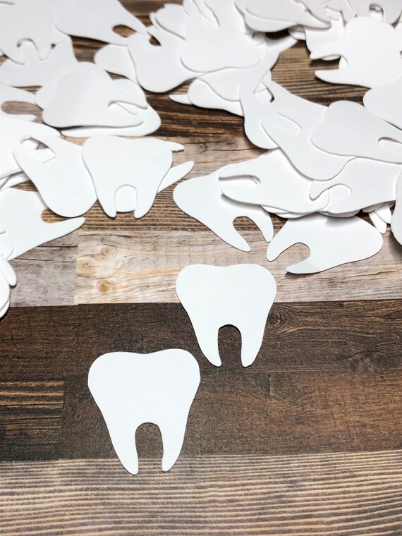 Tooth Die Cut Confetti First Tooth Theme Party Décor Dental