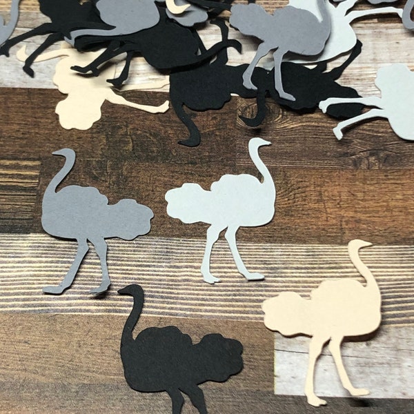 Ostrich Die Cut Confetti ~  200 pieces ~ Ostrich Theme Party Décor ~ Birthday ~ Baby Shower ~ Special Occasion ~ Ready to Ship!