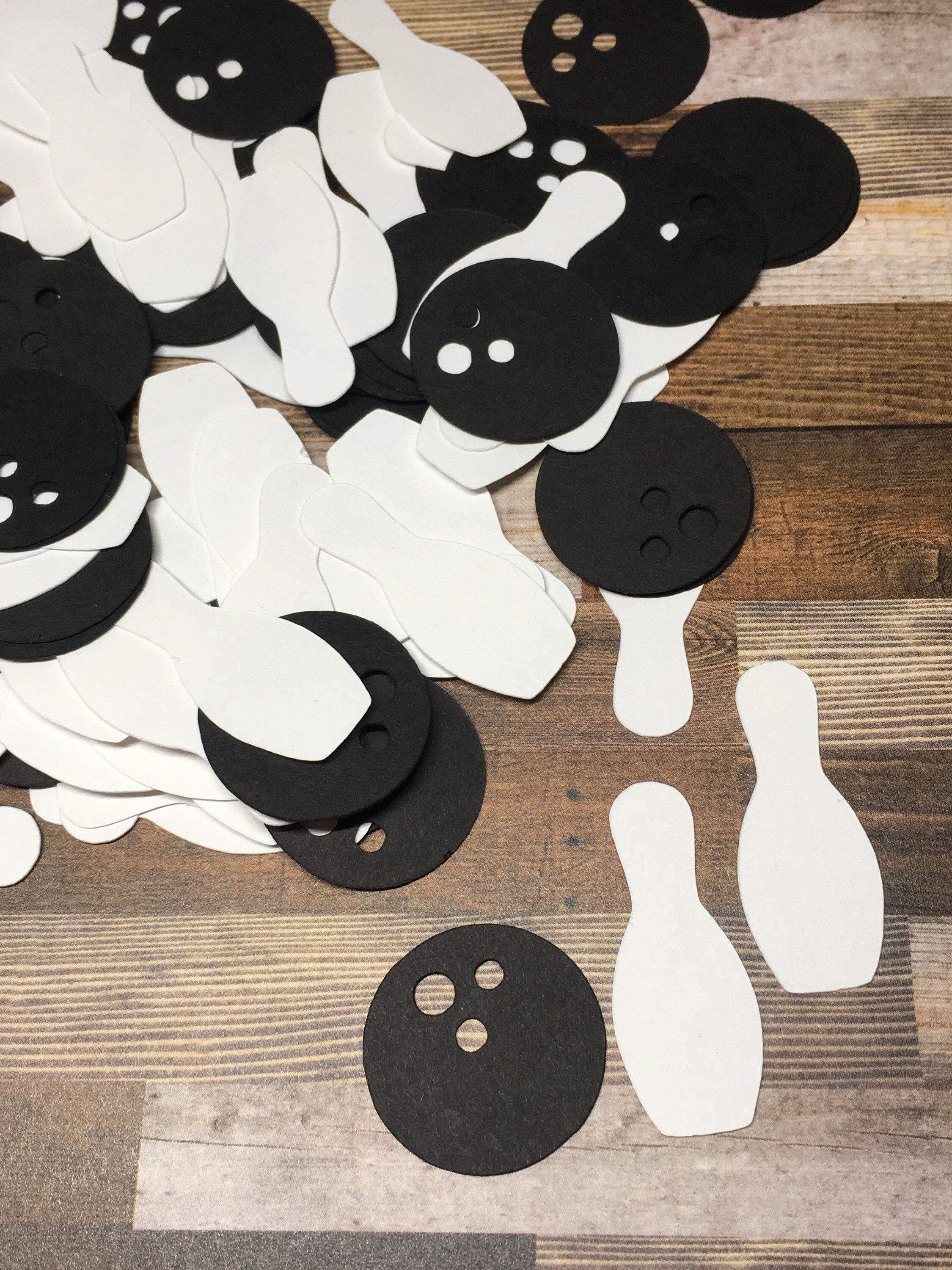Bowling Die Cut Confetti 200 pieces Bowling Theme Party Decor Birthday Bowling Team Special Occasion Ready to Ship