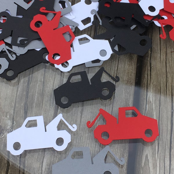 Tow Truck Die Cut Confetti ~ 200 pieces ~ Party Decor ~ Craft Supplies ~ Tow Truck Driver ~ Unique Party Decor ~ Tow Truck Theme Birthday ~