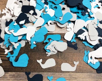 Mini Whale Die Cut Confetti ~ 500 pieces ~ Party Décor ~ Craft Supplies ~ Card Confetti ~ Unique Party Décor ~ Ready to Ship!