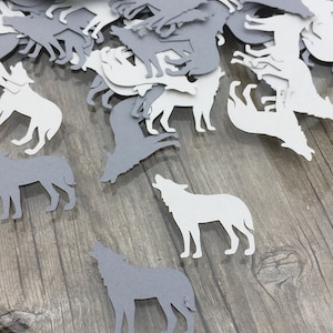 Confettis découpés avec des formes de loup ~ Décoration de fête ~ Fournitures créatives ~ Anniversaire ~ Décoration de fête unique ~ Prêt à être expédié !