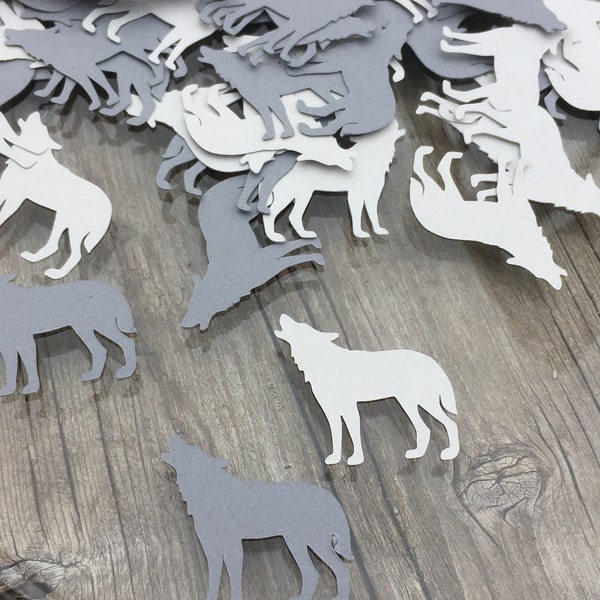Wolf Die Cut Confetti ~ 200 pieces ~ Party decor ~ craft supplies ~ Birthday ~ Unique Party Décor ~ Ready to Ship!