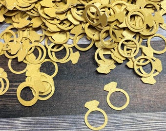 Mini Diamond Ring Die Cut Confetti ~ 450 pieces ~ Party Décor ~ Craft Supplies ~ Card Confetti ~ Unique Party Décor ~ Ready to Ship!