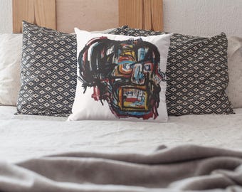 Basquiat Art Square Pillow | Vibrant Polyester Spun Masterpiece for Your Home