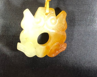 vintage serpentine frog necklace