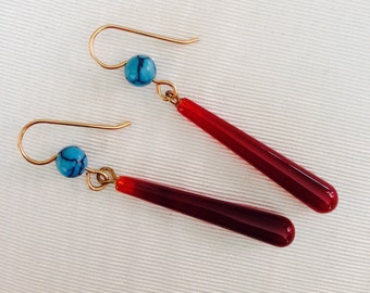 gorgeous carnelian drop earringss