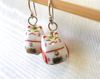 Cute Ceramic Cat Earrings