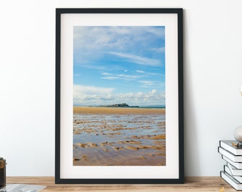 Fidra Lighthouse North Berwick Print, Scottish Seascape Photography, Yellowcraig Beach, Framed Canvas Print, Rolled Canvas, Ready To Hang