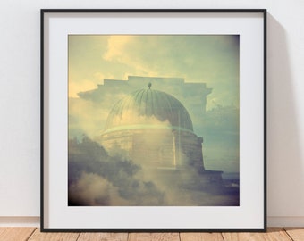 Square Calton Hill Observatory Print, Large Edinburgh Photography Decor, Stretched Canvas Wall Art, Framed or Rolled Canvas, Ready To Hang