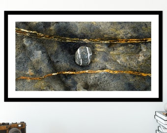 地質学パノラマ写真プリント、大型地質学ウォールアート、自然写真装飾、抽象的なウォールプリント、パノラマ形式プリント