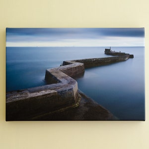 St Monans Zig Zag Pier Canvas, Scottish Seascape Photography, East Neuk, Fife, Ready To Hang, Framed or Rolled Canvas, Giclée print image 1