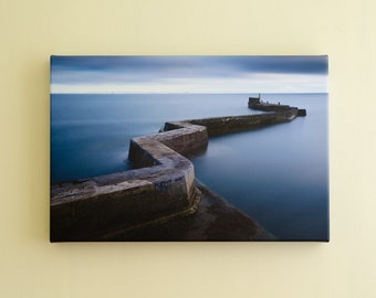 St Monans Zig Zag Pier Canvas, Scottish Seascape Photography, East Neuk, Fife, Ready To Hang, Framed or Rolled Canvas, Giclée print