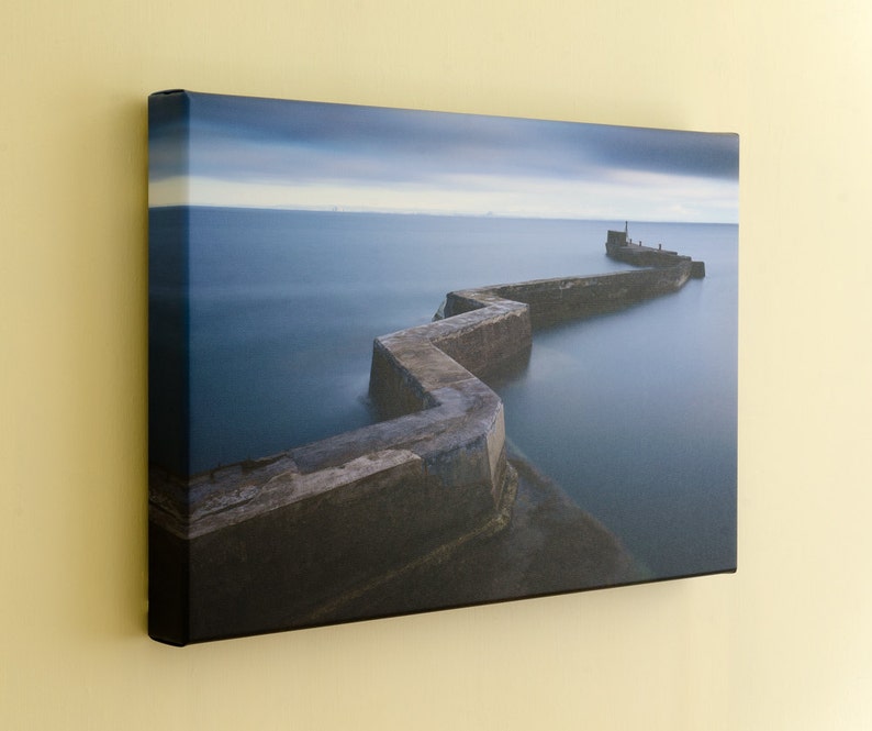 St Monans Zig Zag Pier Canvas, Scottish Seascape Photography, East Neuk, Fife, Ready To Hang, Framed or Rolled Canvas, Giclée print image 2