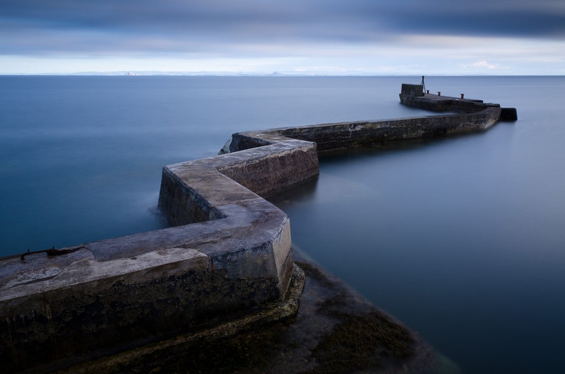 St Monans Zig Zag Pier Canvas, Scottish Seascape Photography, East Neuk, Fife, Ready To Hang, Framed or Rolled Canvas, Giclée print image 3