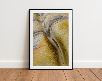 地質学写真プリント、大型ストレッチキャンバス、抽象的なフレーム付きキャンバス、ロールキャンバス、すぐに掛けられる、自然写真、岩の詳細ウォールアート