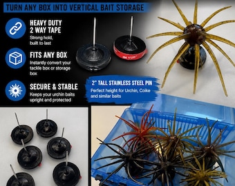 Urchin Bait Holder 6 Pack | Coike Storage Organizer | Vertical Tackle Box Bait Storage Inserts