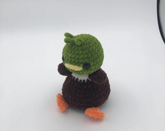 Handmade Crochet Weighted Duck: Amigurumi Plush Toy