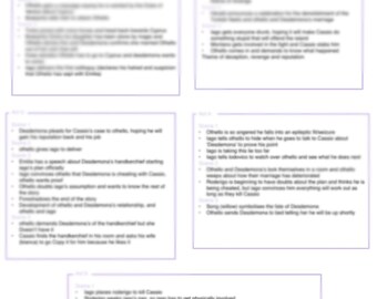 Othello A-Level Revision Plot and Act Summary