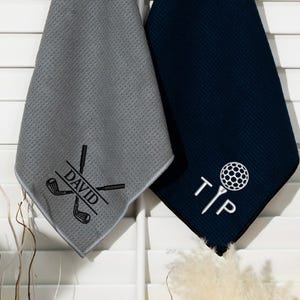 Asciugamano da golf personalizzato, regalo per gli amanti del golf, asciugamano da golf ricamato, regalo per lui, idea golf per papà, asciugamano da golf con monogramma, regalo per lo sposo