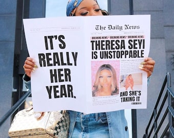 Plantilla de periódico personalizable de Canva para sesiones fotográficas de periódicos