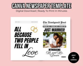 Plantilla personalizable de Canva para anuncio de boda