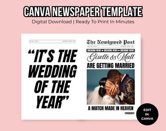 Plantilla personalizable de Canva para anuncio de boda