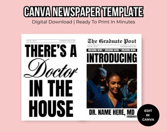 Plantilla de periódico de graduación de medicina (Plantilla de Canva)