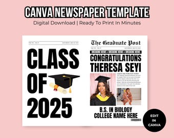 Plantilla de periódico de graduación universitaria (Plantilla de Canva)