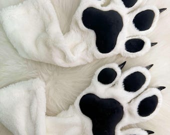 Four Fingered Fitted Furry Paws, Customizable Colors, Fursuit Accessories