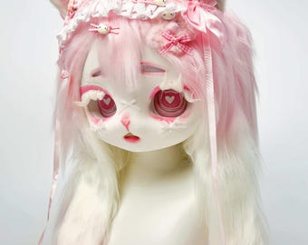 Fuchs Fursuit Kopf: Personalisierbar Kigurumi Fursuita mit Pfoten, offen