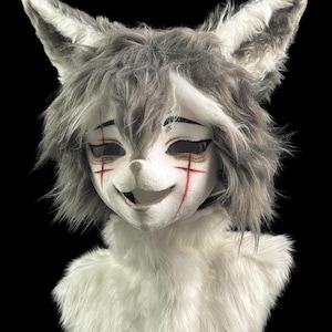 Premade Kig Head, Fursuit Mask, Kigurumi Head ,Kig Kemono Mask, Gothic style Furry Mask Head, Gift for kids!