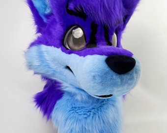 Custom Fursuit Head Commission, Resin Faux Fur Fabric, Two-Month Production