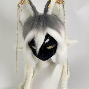 Anubis Kigurumi Mask: Egyptian Fennec Fox God Head for Cosplay