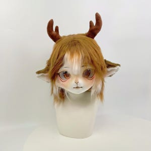Custom Fursuit Mask Base: Spotted Fawn Kigurumi, Free Quote