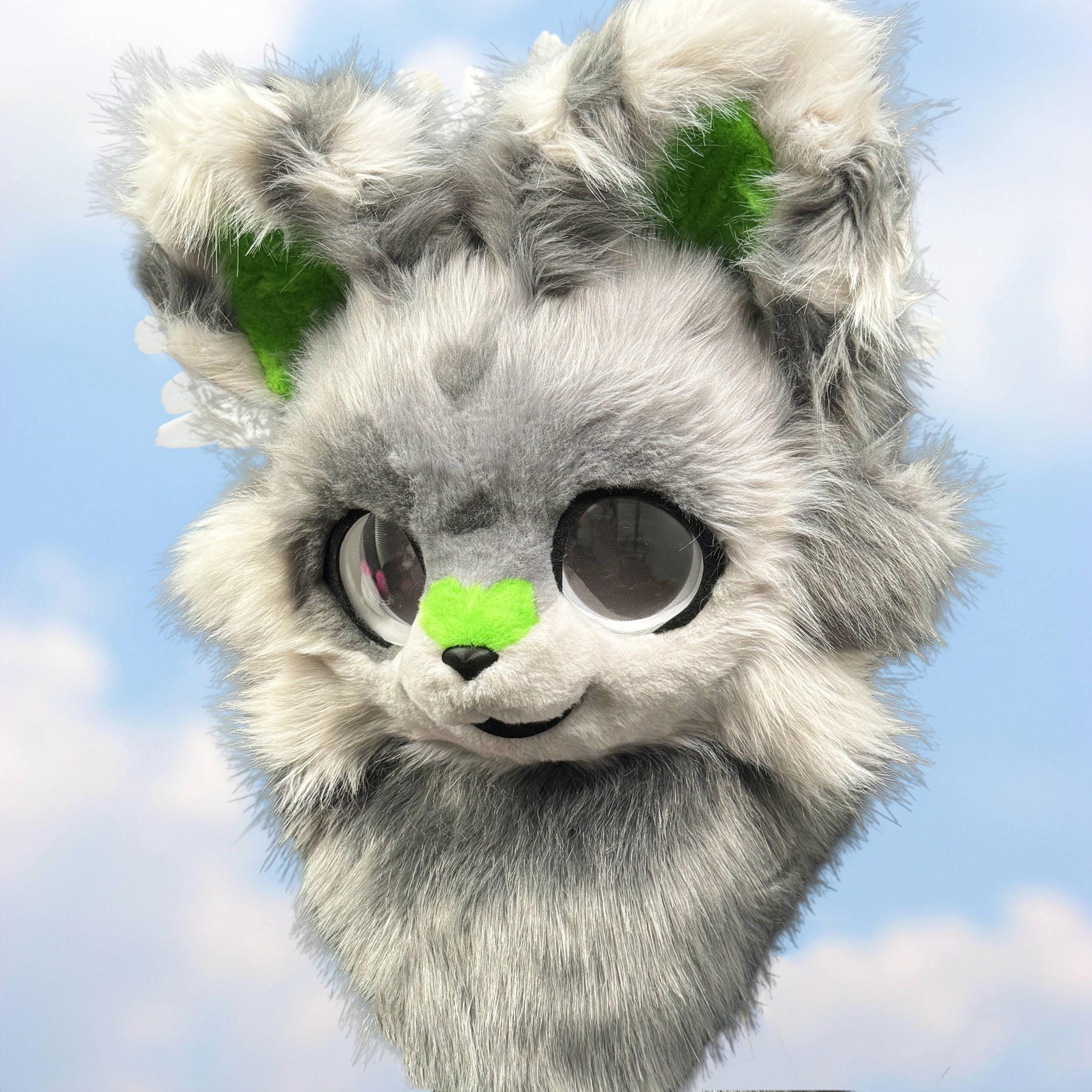 Custom Kemono Fursuit Mask: Grey Little Dog, Resin Plush - Etsy
