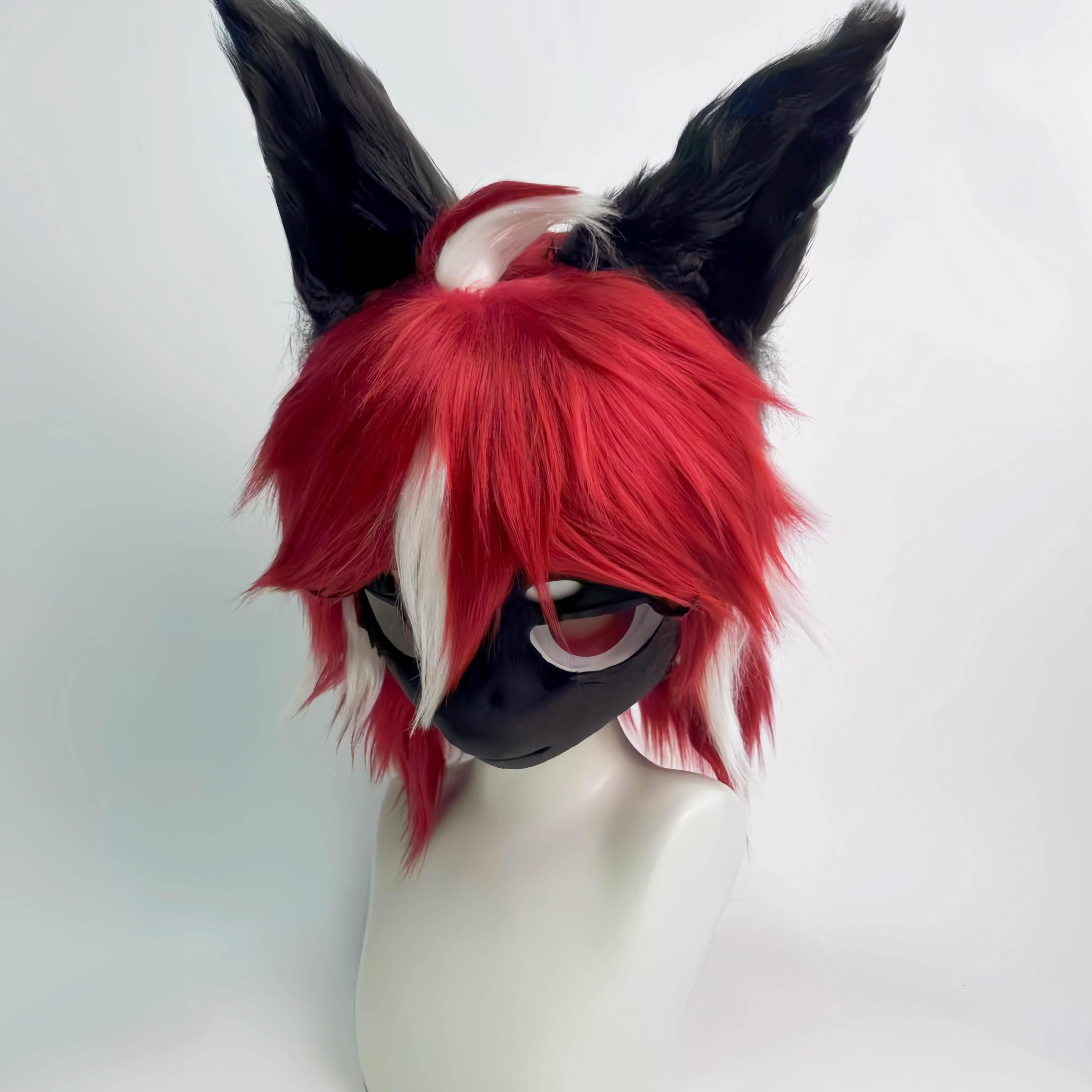 Red Fox Kig Mask Display, Kigurumi Headbase, Fursuit Commission