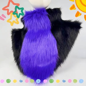 Zweifarbiges gespleißtes Nackenfell: Benutzerdefiniertes Muster! Flauschiger Halsausschnitt für Fursurit, Halloween-Kostüm